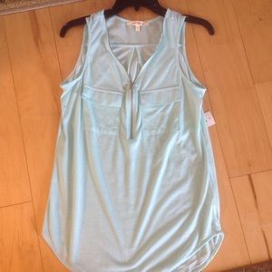 Blue sleeveless shirt